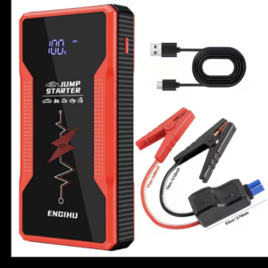 Booster de Batterie Voiture Haute Puissance 600A – Démarreur Portable + Power Bank + Compresseur + Lampe LED – Image 7