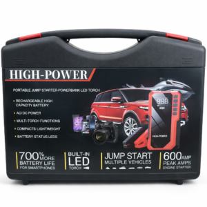 Booster de Batterie Voiture Haute Puissance 600A – Démarreur Portable + Power Bank + Compresseur + Lampe LED – Image 1