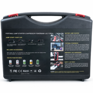 Booster de Batterie Voiture Haute Puissance 600A – Démarreur Portable + Power Bank + Compresseur + Lampe LED – Image 2