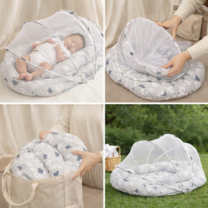 Matelas Bébé Portable avec Moustiquaire Intégrée – Confort & Protection Anti-Insectes – Image 3