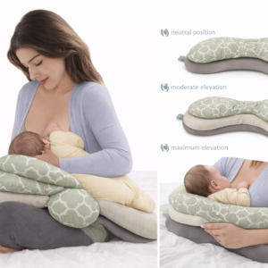 Coussin d’allaitement ajustable 3-en-1 pour bébé et maman – Confort optimal dès la naissance