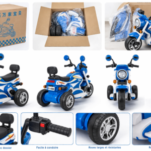 Moto électrique enfant 3 roues – Mini scooter avec phares LED et siège confortable (plusieurs couleurs) – Image 4