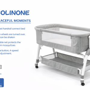 Berceau Bébé Multifonction Ajustable avec Roues et Mode Bascule – Image 3